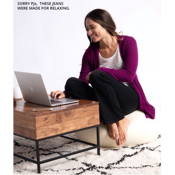 Betabrand Boot-Cut 4-Pocket Yoga Denim Jean in Washed Black - Picture 2 of 15